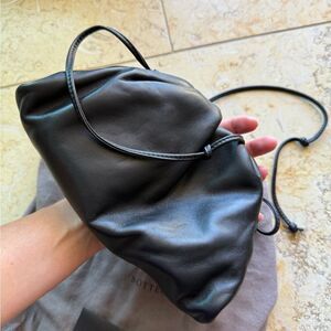 Bottega Veneta The Pouch Mini Leather Crossbody, Black